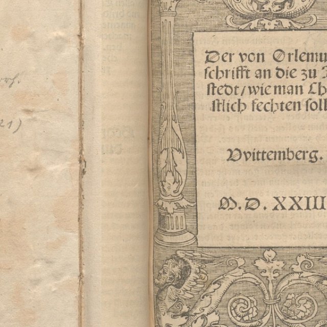 Der von Orlemund || schrifft an die zu Al=||stedt/ wie man Chri=||stlich fechten soll.||