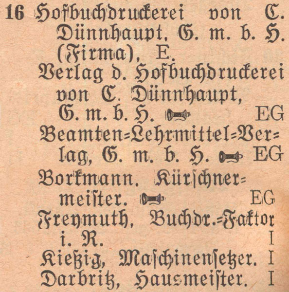 Adressbuch 1930, Zerbster Straße 16