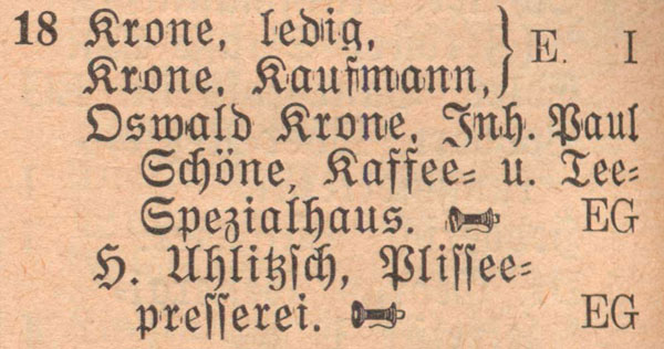 Adressbuch 1930, Zerbster Straße 18