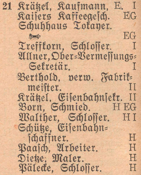 Adressbuch 1930, Zerbster Straße 21