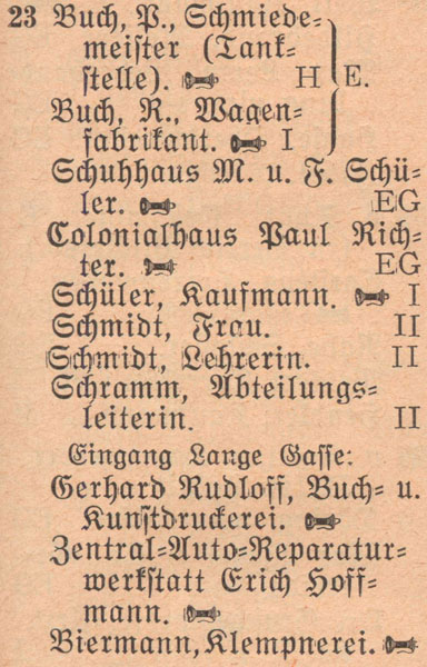 Adressbuch 1930, Zerbster Straße 23