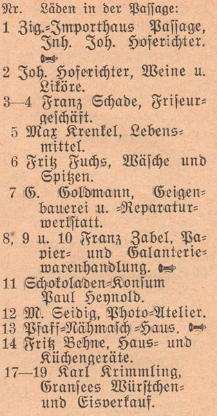 Adressbuch 1930, Zerbster Straße 37 / Passage