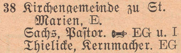Adressbuch 1930, Zerbster Straße 38 und 39 / Doppel-Pfarrhaus St. Marien