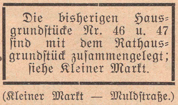 Adressbuch 1930, Zerbster Straße 47 bis 49 / Rathaus