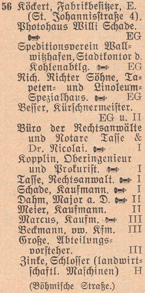Adressbuch 1930, Zerbster Straße 56