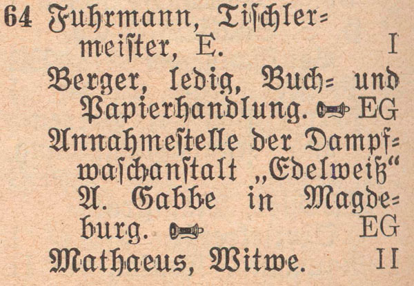 Adressbuch 1930, Zerbster Straße 64